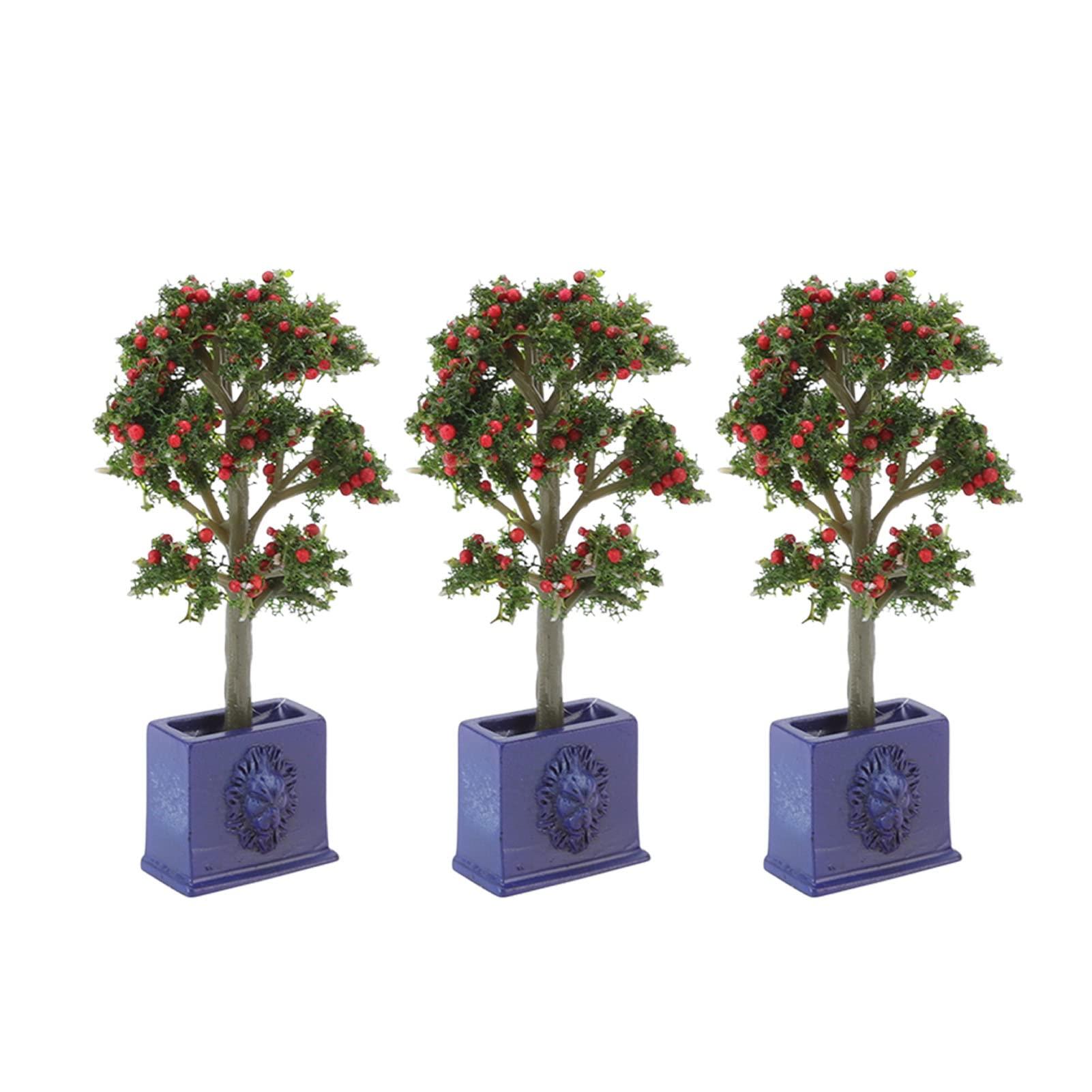 VGEBY VGEBY Dollhouse Fruit Trees 3PCS Miniature Dollhouse Plants Artificial Fruit Tree Model for 1:12 Scale Dollhouse Decoration