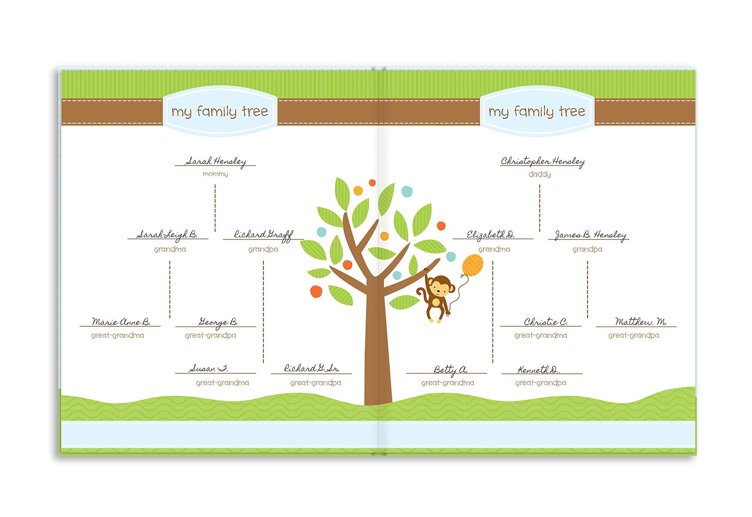 Lil Peach Lil Peach Safari Train Baby Memory Book Photo Journal, Babys First Year Babybook Keepsake, Gender-Neutral Baby Accessory