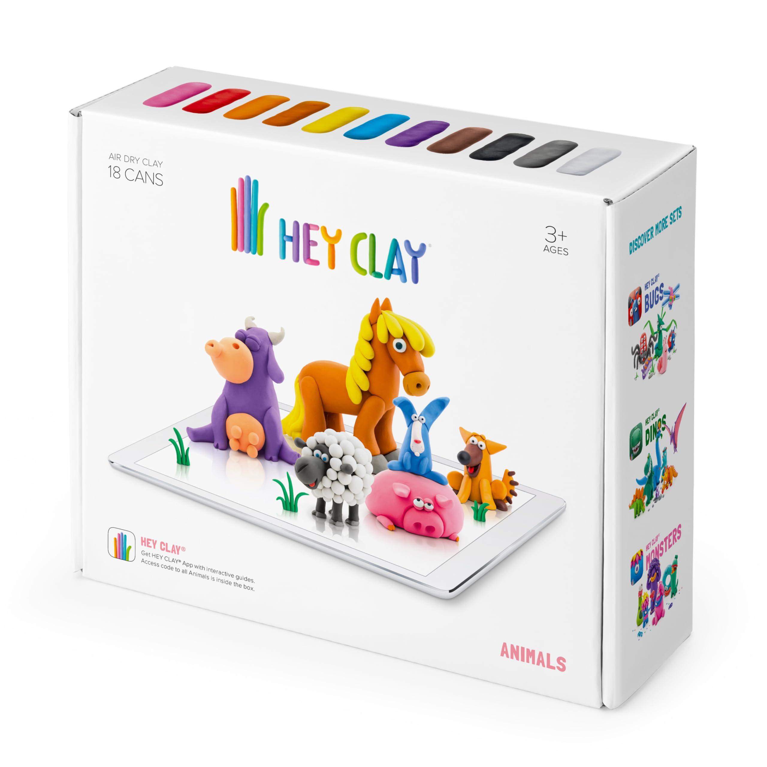 Hey Clay Hey Clay Animals - 18 Can Modeling Air-Dry Clay & Interactive App - Arts & Crafts for Ages 3 to 11 (18)