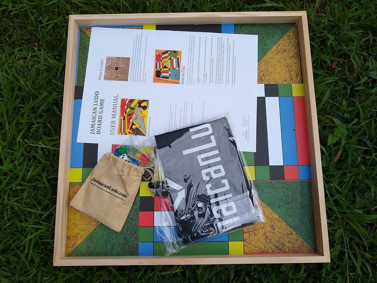 JAMAICANLUDO Jamaican Ludo Flag Edition (Ludi/Ludy/Loodi) | 24in x 24in Board Game | Family Game Night Activity | Fun Easy Multi-Player Entertainment