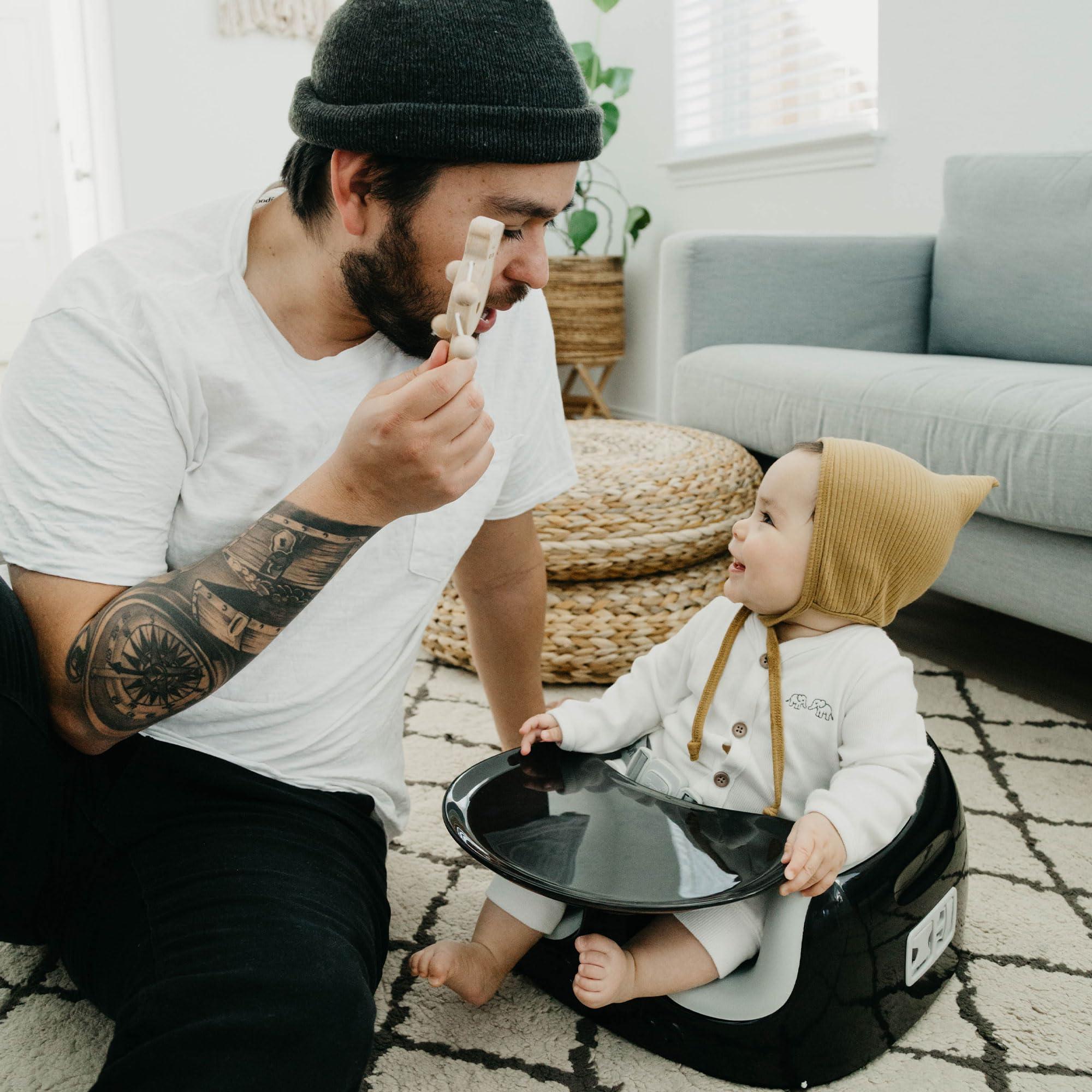 Bumbo Bumbo 3-in-1 Baby Multi Seat Booster w/Tray Table, 6-36 Months, Black/Cool Grey