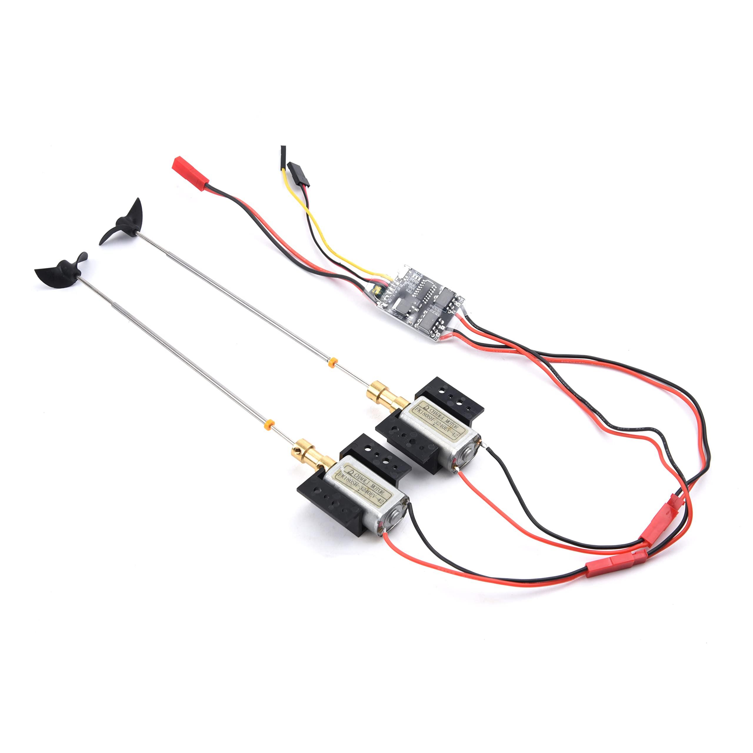 YoungRC YoungRC Dual Way Bidirectional Brushed ESC RC 5A Brushed ESC 2S-3S RC ESC Speed Control+180 Motors 3V-9V Strong Magnetic Motor Kit with Motor Mount+Drive Shaft+D30 Propeller+Couplings for RC Boats