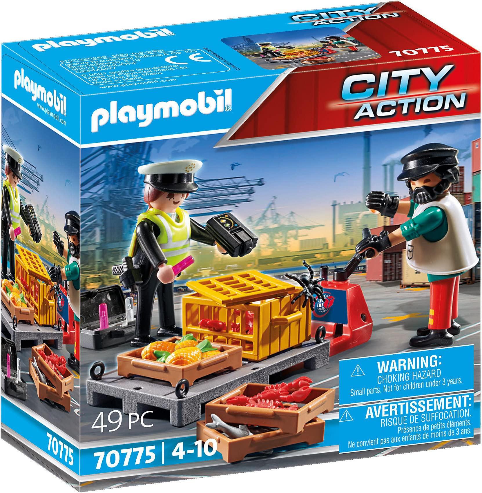 Playmobil Playmobil 70775 City Action Cargo Customs Check, Fun Imaginative Role-Play, PlaySets Suitable for Children Ages 4+