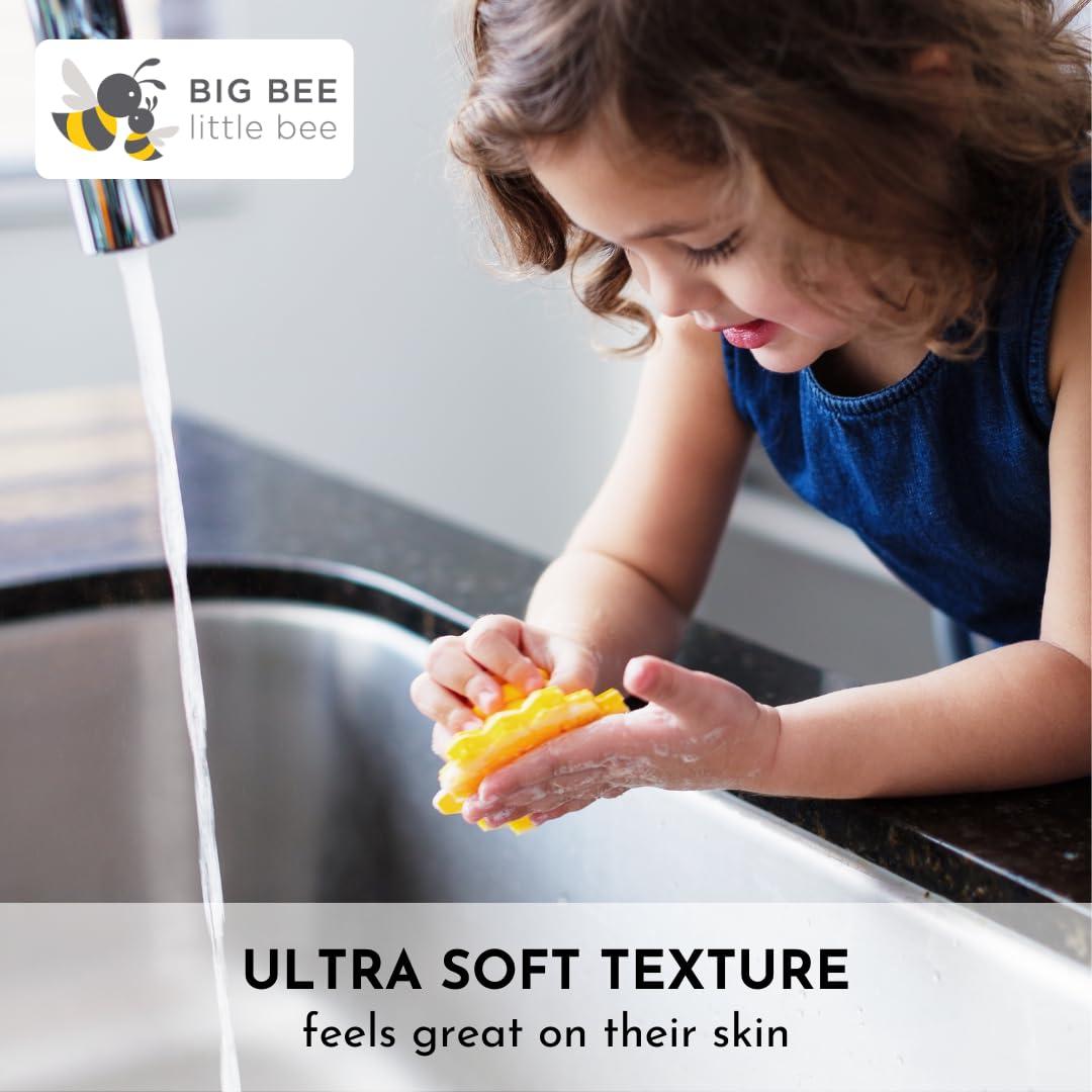 Big Bee, Little Bee Big Bee, Little Bee - Kids Original ScrubBEE, 100% Silicone Childrens Bath Scrubber, Promotes Effective Independent Hand & Body Washing, As Seen on Shark Tank (Hibiscus)
