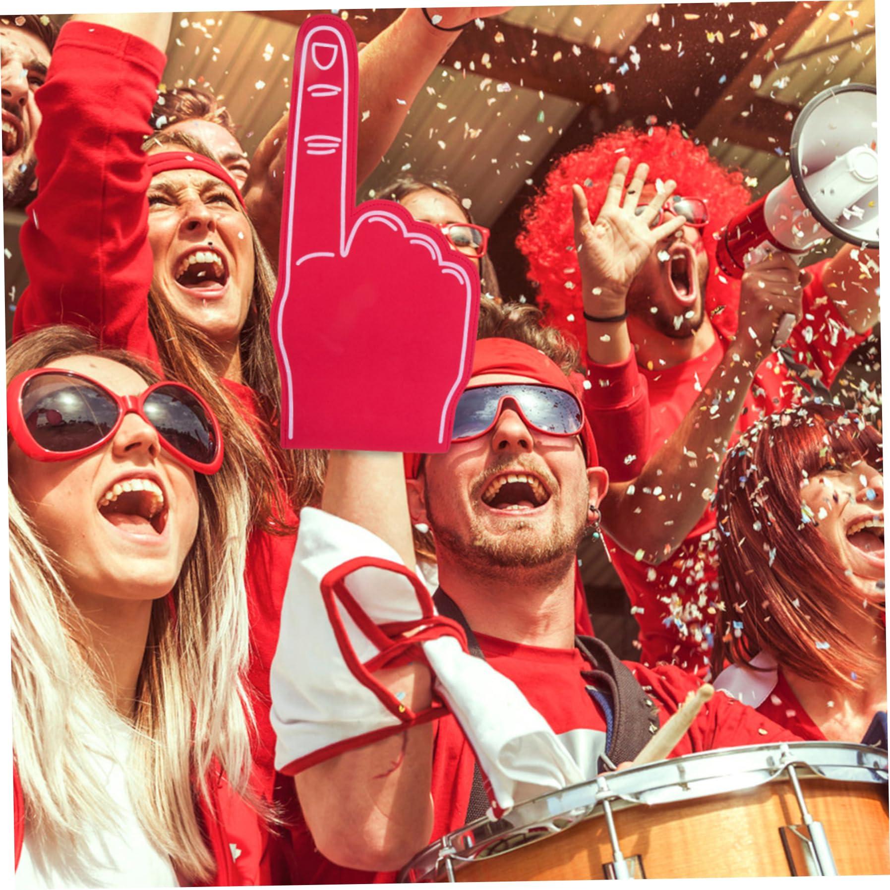 BEAHING BEAHING Foam Hands, Giant Foam Finger 18 Inch Number 1 Foam Hand Cheerleading Foam Fingers for Sports Cheer School Sport Games Party Supplies 3Pcs Red, Foam Finger for Sports