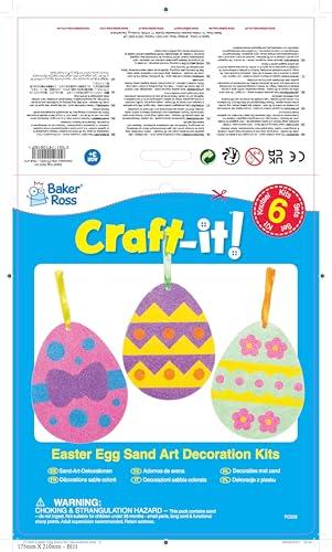 Baker Ross Baker Ross Sand Kunst Ostereier Bastelset - 6er Pack, Sandkunst Kits für Kinder (FC505)