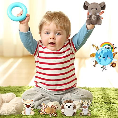hatisan Small Stuffed Animals Bulk, Cute Stuffed Animal Keychains Bulk Stuffed Animals, Safari Stuffed Animals Plush Toy Elephant Giraffe Lion Stuff Animal, Plush Toys Bulk for Kid (9)