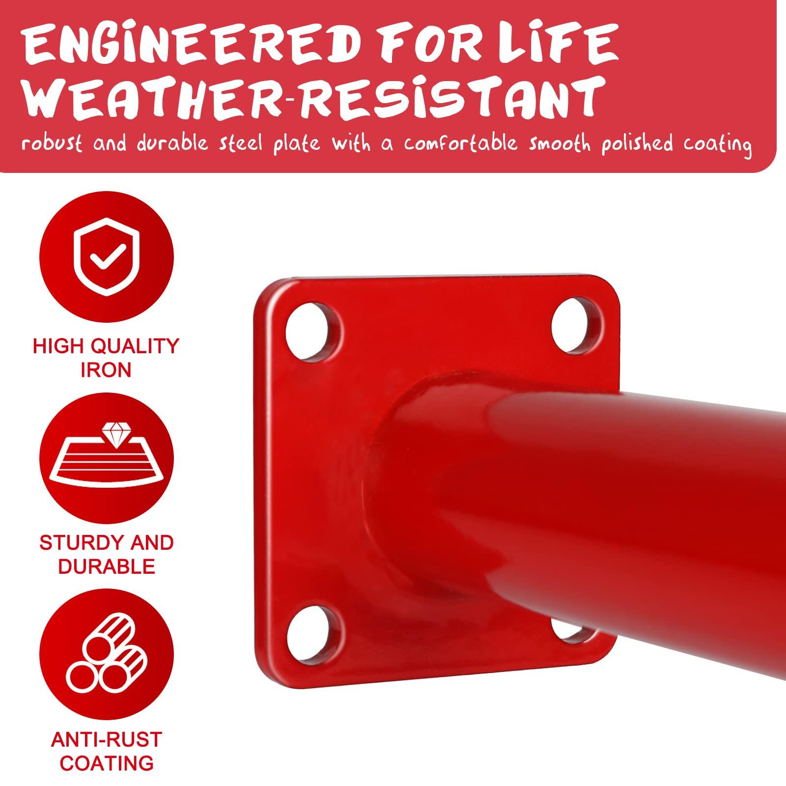 TAYUQEE TAYUQEE Steel Monkey Bars for Kids - 18 Inches Heavy Duty Metal Monkey Bars Ladder Rungs Kit, 8 PCS Playset Monkey Bar Rods with Mounting Plates for Indoor Outdoor Backyard Playground, Hold 250 Lbs