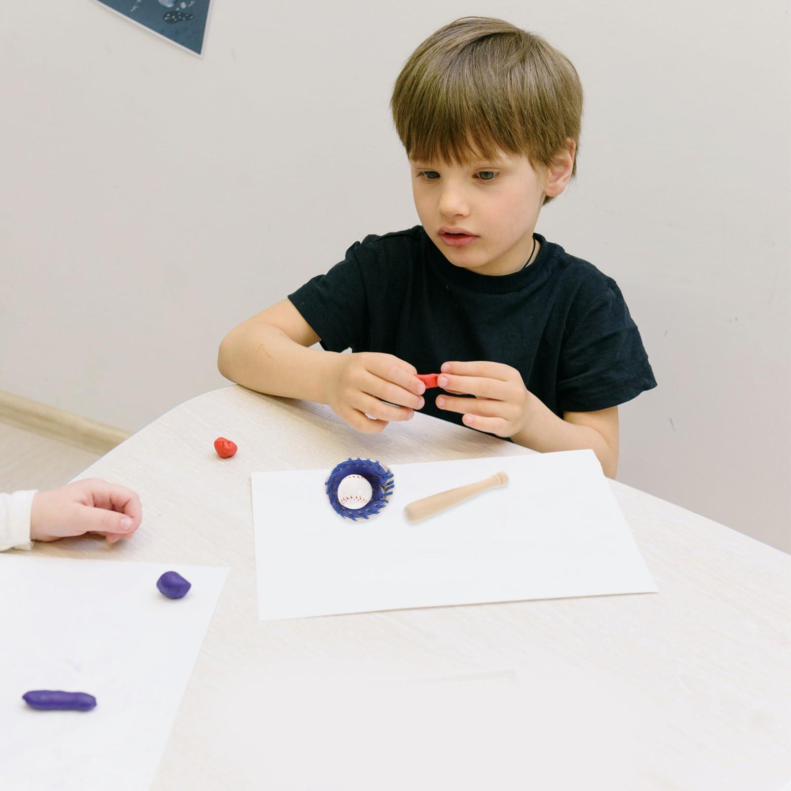 TOYANDONA TOYANDONA Mini Baseball Bat Miniature Toy Miniature Baseball Bats Gloves Kit Miniature Dollhouse Accessories Simulation Tiny House Baseball Decorations Mini Baseball Bat Glove and Ball