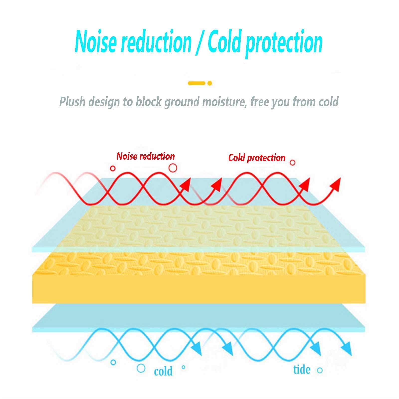 KXMYT KXMYT EVA Foam Play Mat, Interlocking Puzzle Plush Floor Tiles with Edges, Softer Baby Non Toxic Non-Slip Activity Carpet, Thick 0.6CM, for Children's Play Area/Living Room/Bedroom/Gym,White+Blue