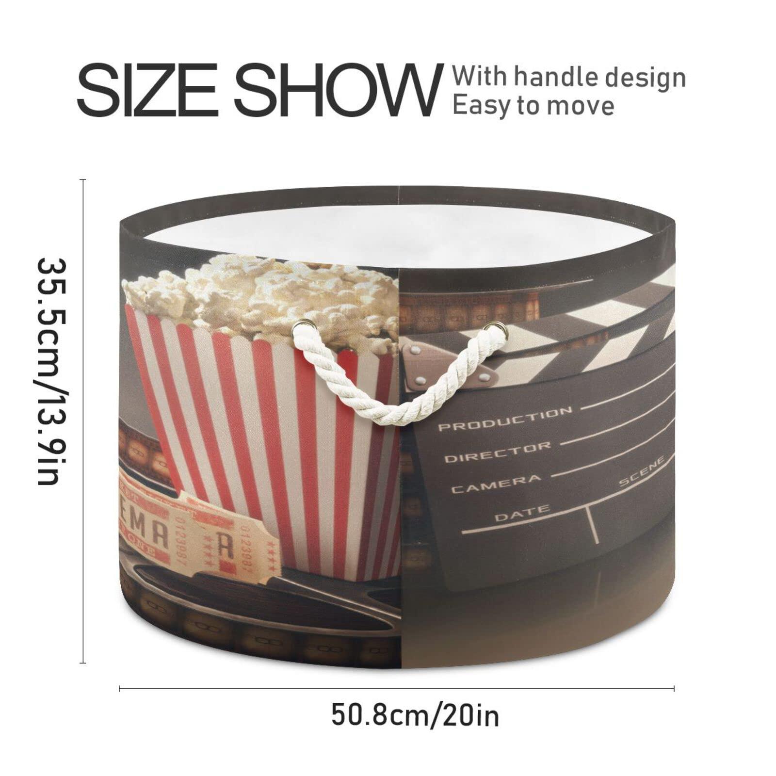 xigua xigua Cotton Rope Basket Movie Theater Popcorn Baby Laundry Basket Blanket Kids Toy Storage Basket#115