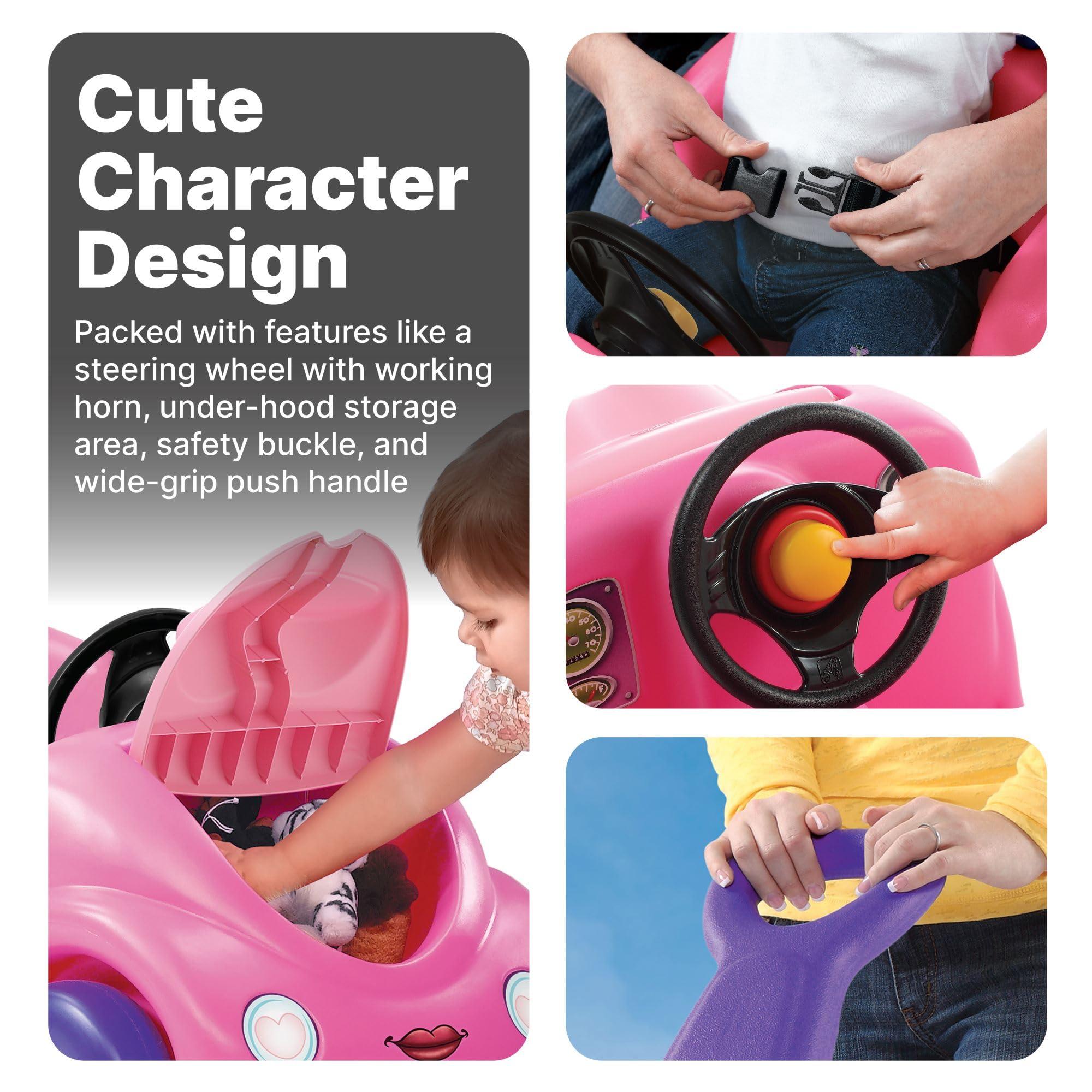 Step2 Step2 Push Around Buggy Kids Push Car, Ride On Toy, Stroller Substitute, Includes Seat Belt & Horn, Made of Durable Plastic, Max Weight 50 lbs., For Toddlers 1.5-4 Years Old, Pink