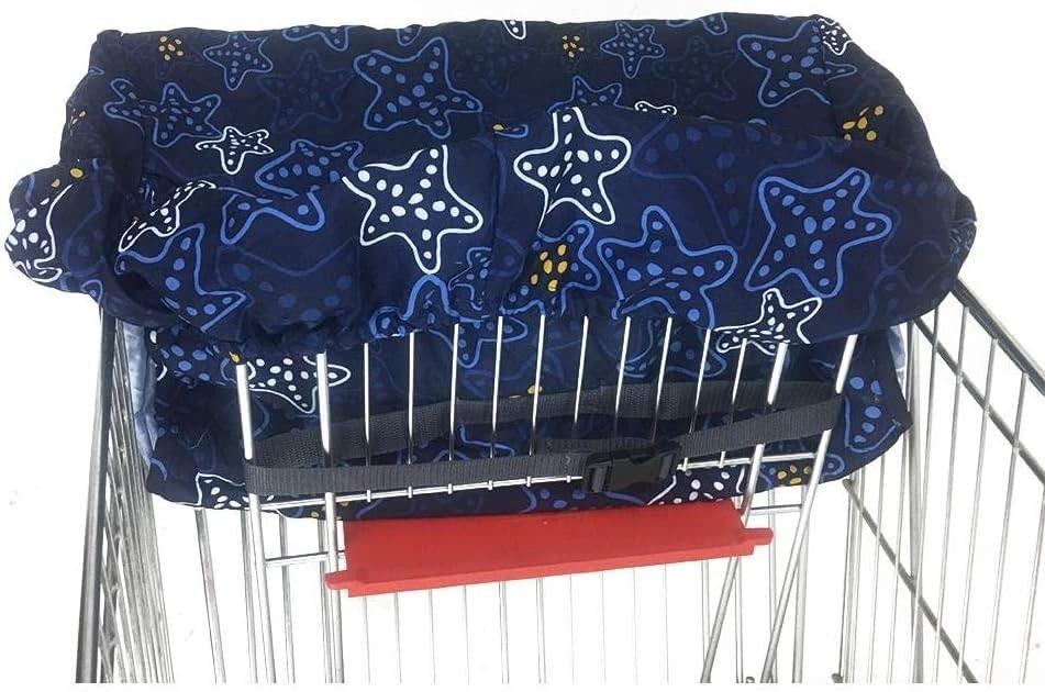 ToysCentral Basics Shopping Trolley Protector with Strap | Baby Shopping Trolley Cover | Universal High Chair and Shopping Cart Cushion | Protective Cover Holding Strap for Optimal Safety for Toddlers (Starfish)