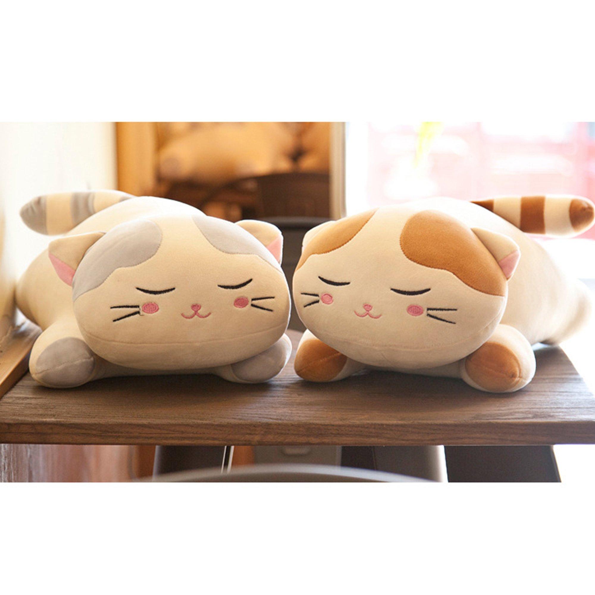 Lazada Kids Pillow Stuffed Animal Cat Plush Pillows Soft Kitty Gifts for Toddlers and Girls 22 Inches Gray