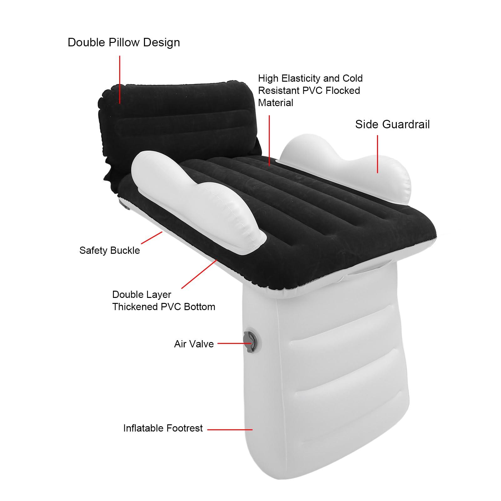 GOTOTOP Inflatable Toddler Travel Bed, Toddler Blow Up Mattress with Sides, with Safety Bumpers for Travel, Complete Kids Air Mattress Set with High Speed Pump and Carry Bag