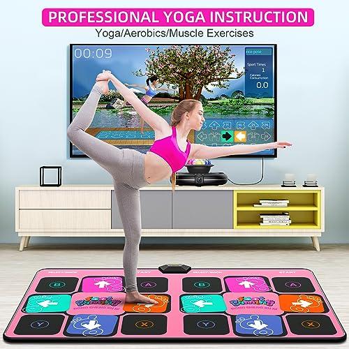 FWFX FWFX Dance Mat for Adults and Kids, Double User Wireless Dance Pad Game for TV, Plug and Play Electronic Dance Mats with Smart Camera, Exercise Dancing Mat for Family Games, Birthday Gifts Ideas