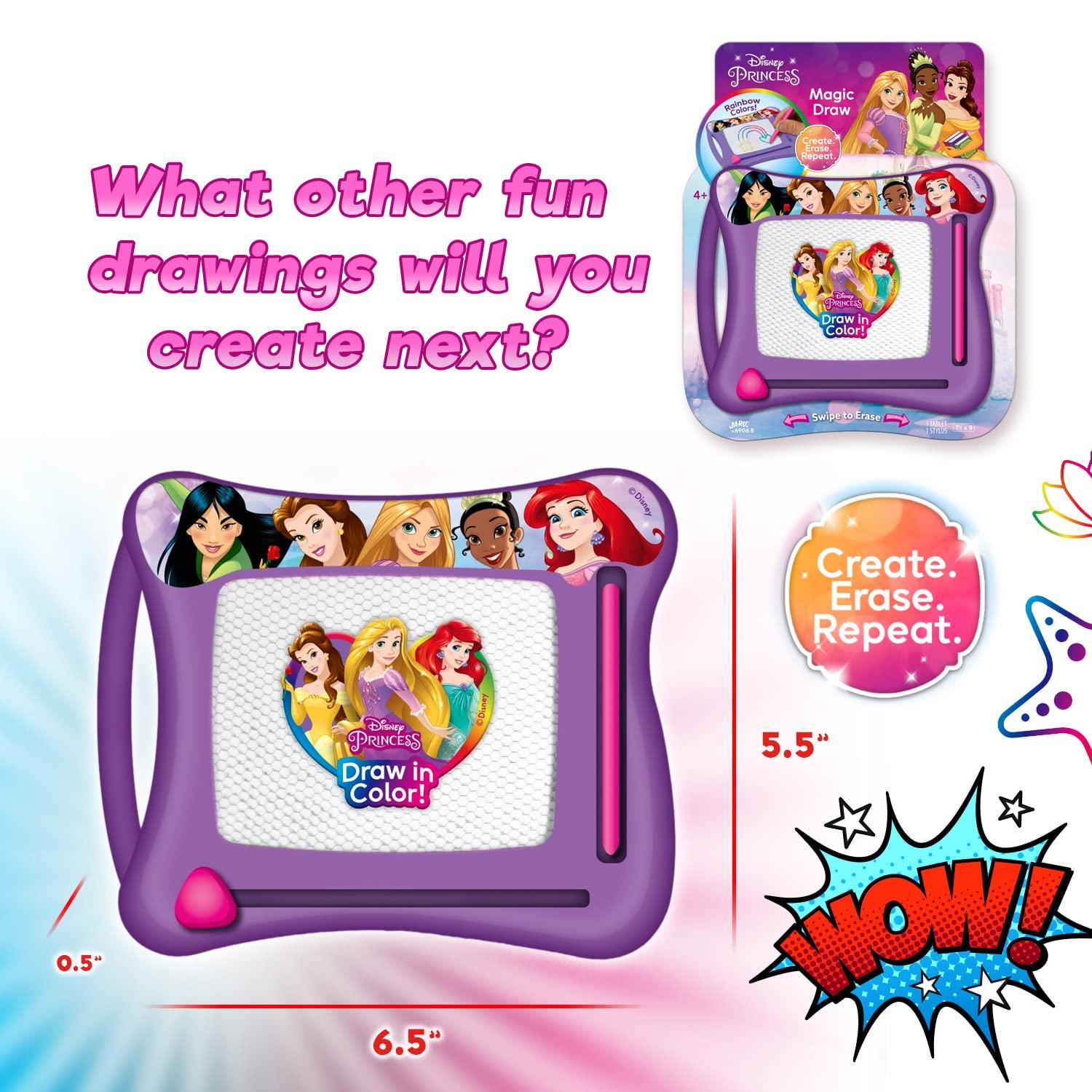 JA-RU JA-RU Disney Princess Magic Draw-Magnetic Drawing Pad (1 Pack). Drawing Kids Board Car Trip Toys | Mess-Free Small Kids Write Board | Creative Activities and Travel Entertainment.B-6906-1s