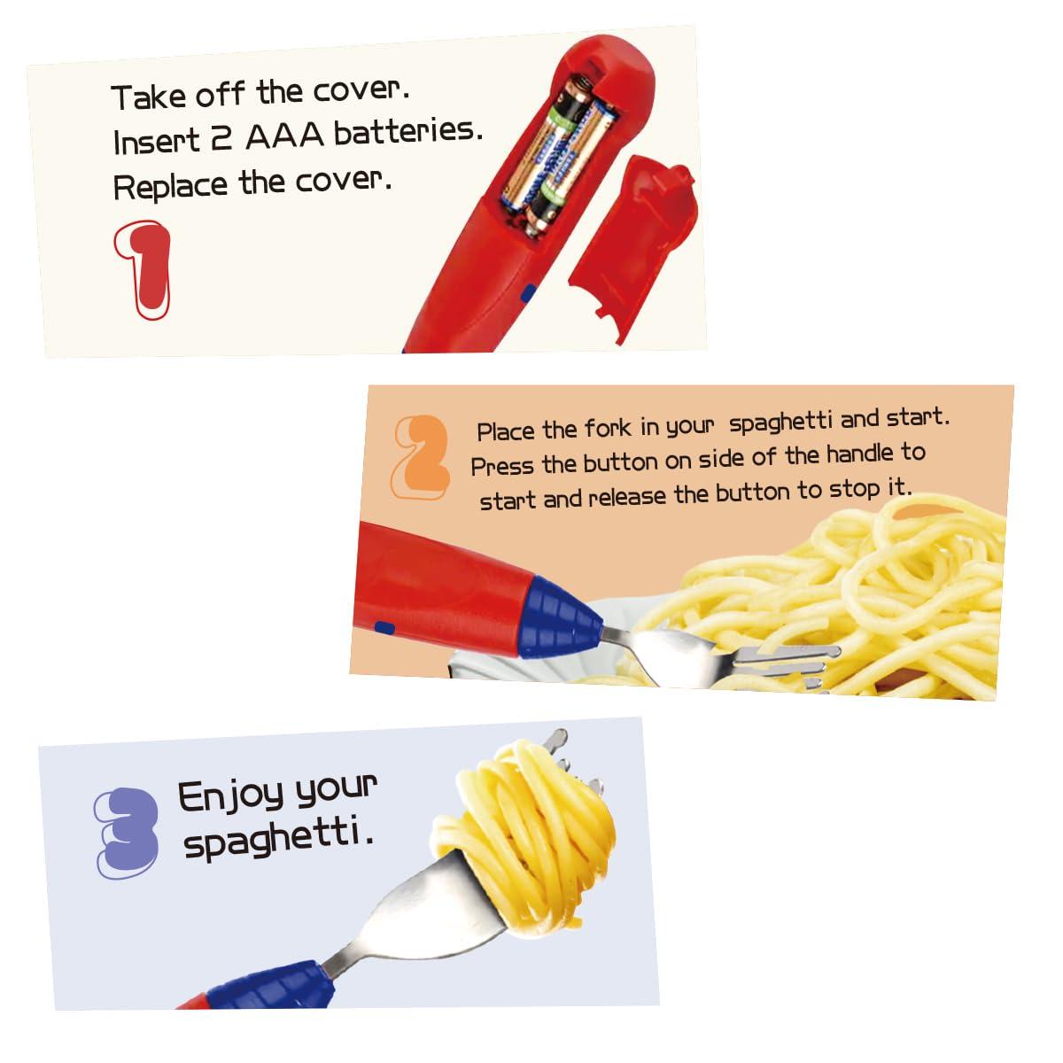 wingosoph wingosoph Electric Spinning Spaghetti Fork for Kids, Automatic Children's Flatware, Twirling Fork for Noodle (NY068-Blue)