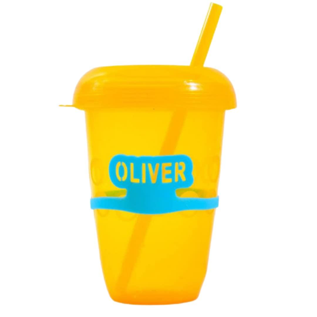 Name-Me ARG Custom Bottle Labels. Personalized Silicone Bands for Water Bottles. Pack of 2 Labels. Can be Different Names and Colors