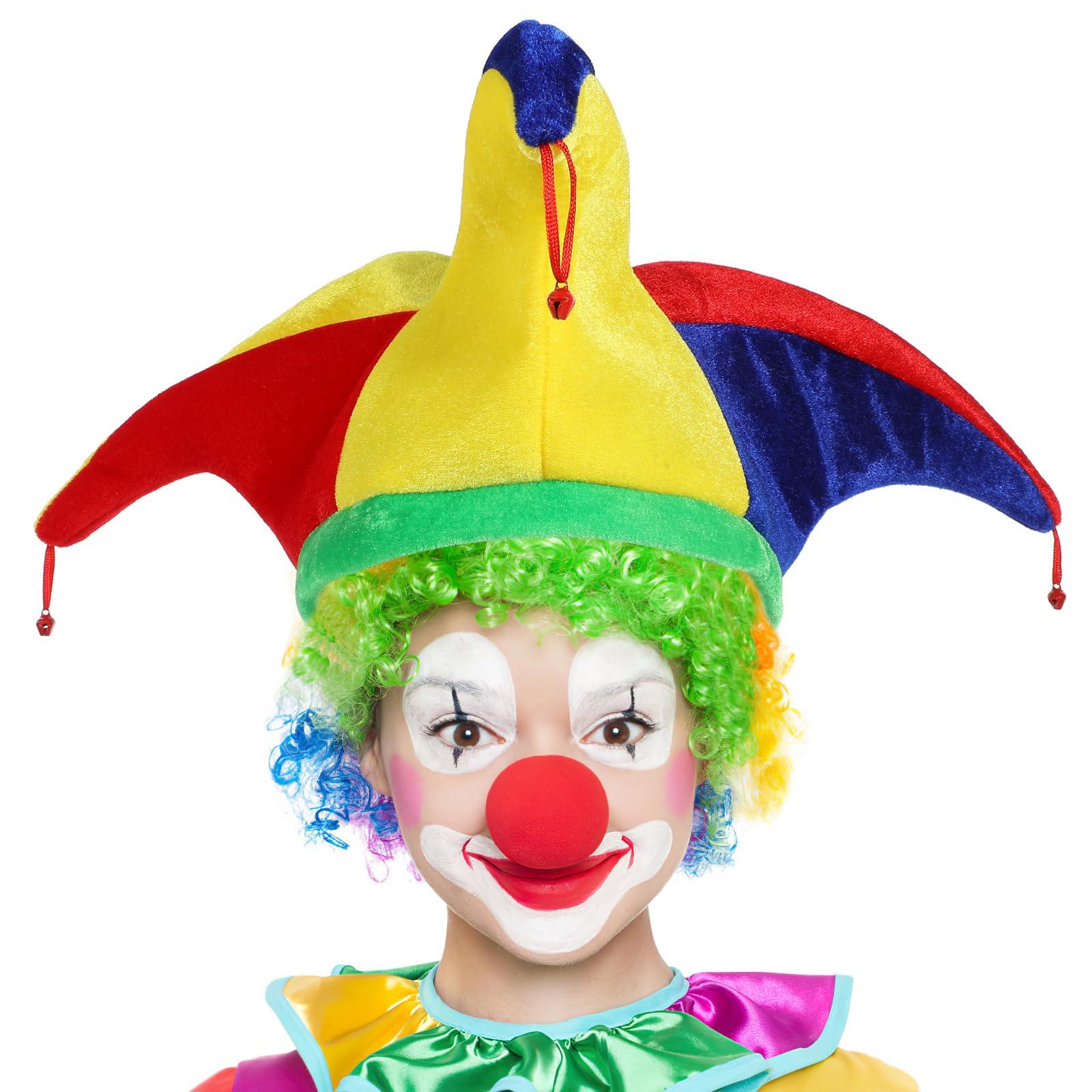 Didiseaon 2Pcs Jester Hat Jester Clown Hat with Bells, Funny Headwear Jester Costume Accessory for Halloween Mardi Gras Carnival Mexico Festival Party Decor