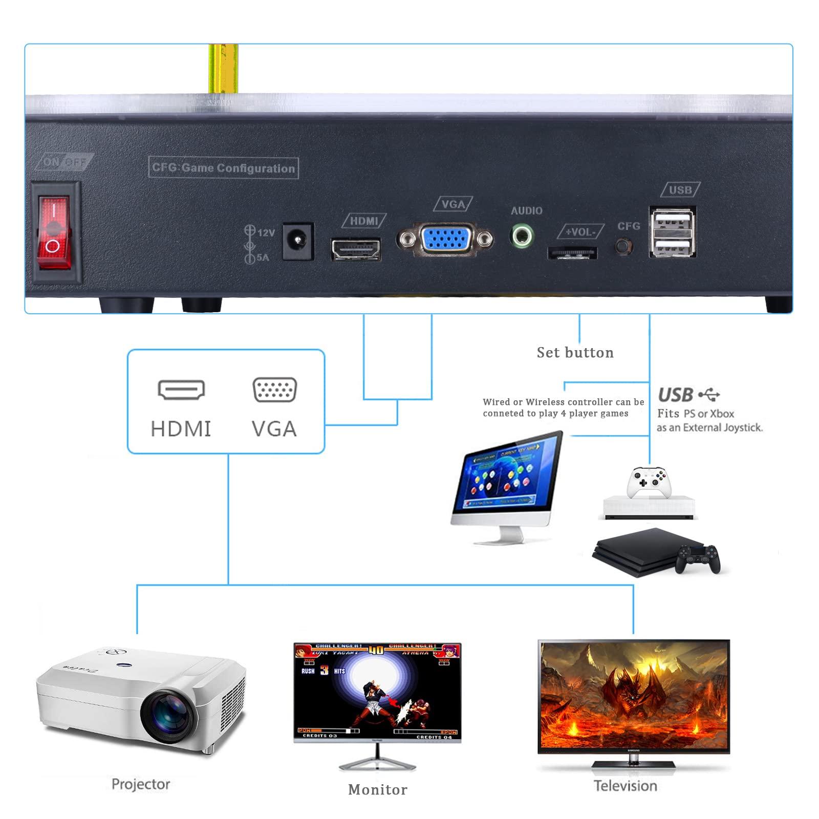RegiisJoy RegiisJoy 30000 in 1 Pandoras Box 70S Arcade Game Console Retro Game Machine for PC & Projector & TV, 2-4 Players,3D Games, Search/Hide/Save/Load/Pause Games