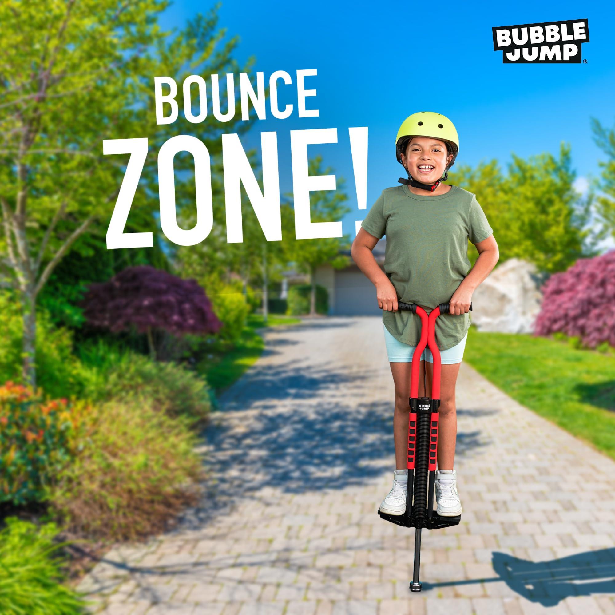 BUBBLE JUMP BUBBLE JUMP Pogo Stick for Kids Age 10 & up Red - for Boys, Girls, Teens & Adults 80 to 160 Lbs - Easy Grip Rubber Handle Master Jumper Pogo Sticks - High Jumping Kids Pogo Stick