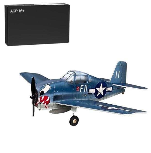 LOCHE LOCHE RC Helicopter Model, Minimum RC F6F Hellcat Aircraft Model with Motor Remote Control Helicopter, 2.4G 4CH Dual-Engine RC Airplane, Remote Control Airplanes for Beginners (RTF Version)