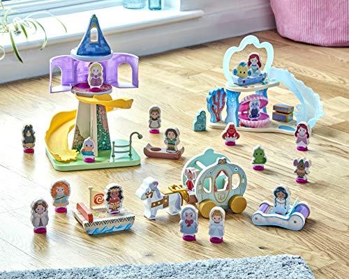 Disney Princess Disney Princess Wooden Princess 4-Figure Set Beautiful Preschool Wooden Toy, Imaginative Play, FSC Certified Sustainable, Gift for 2-5 Year Old
