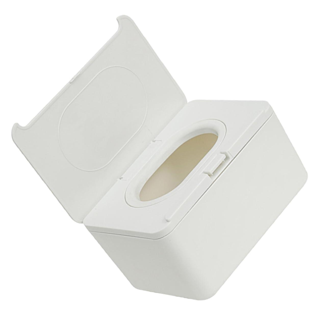 SHOWERORO SHOWERORO Tabletop Tissue Box Dispenser Portable Wipes Holder for Home White Wipe Dispenser