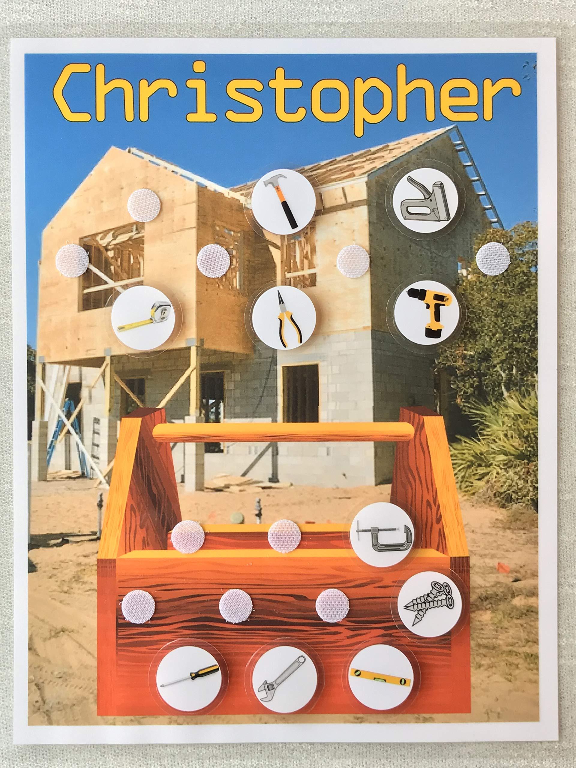 ToysCentral Basics Custom Reward Chart, Created with Your Childs Name. Construction theme, Reward Good Behavior