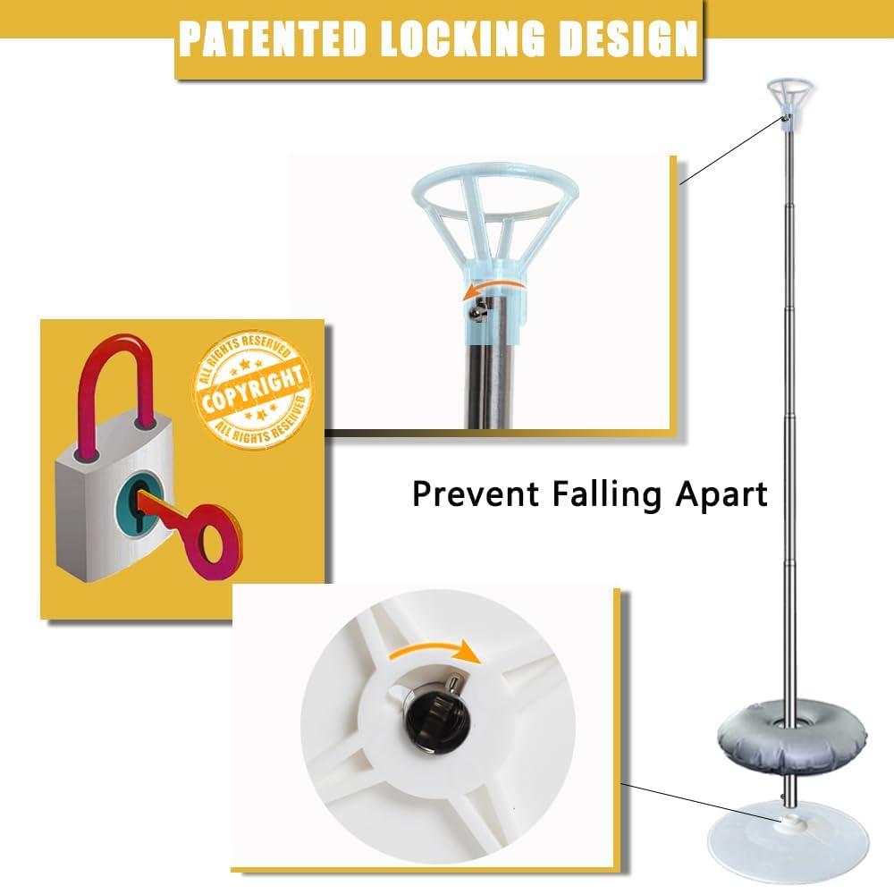 GIMCALO GIMCALO Balloon Column Stand Kit Set of 4, 7ft Height Adjustable Balloon Arch Kit with 2 Ballon Garland Strip, Metal Telescopic Pillar Balloon Stand, Birthday Party, Graduation, Halloween Decorations