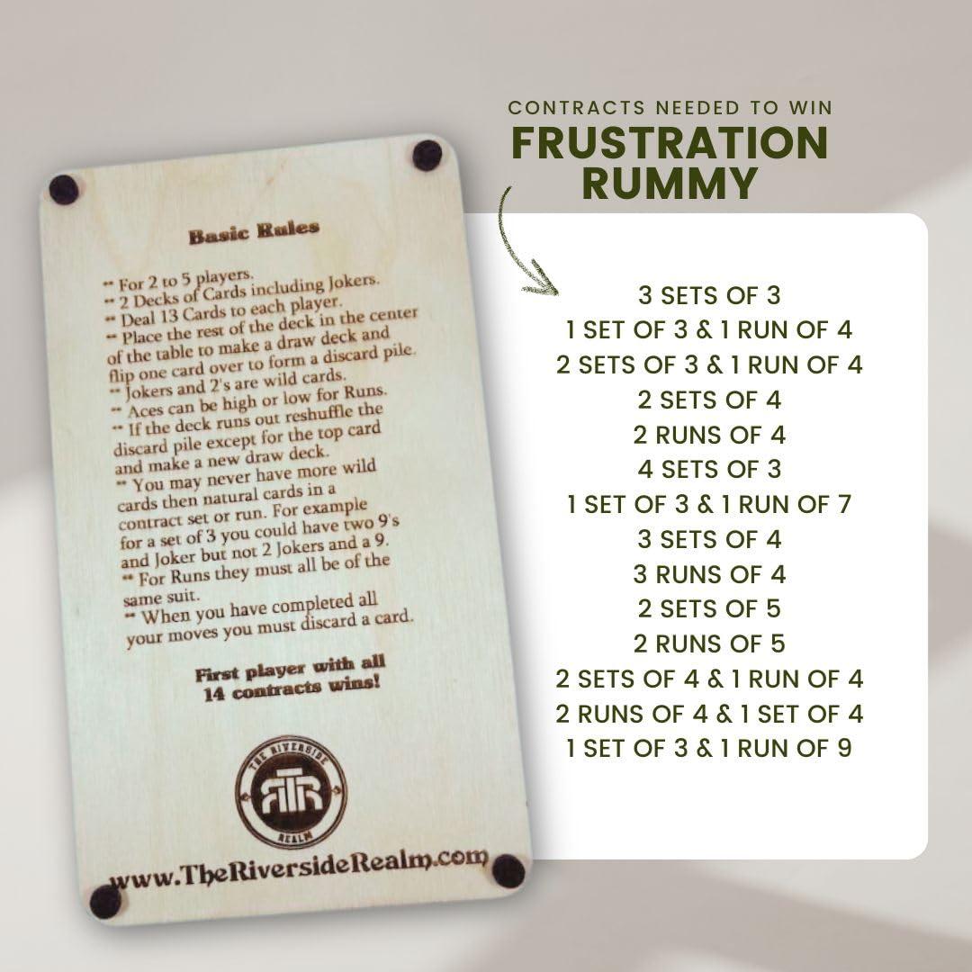 Generic Frustration Rummy Scorecard Board Game - Family Game Night Set for 5 Players