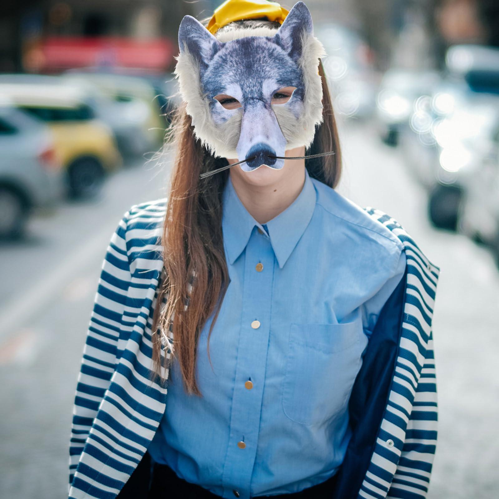 JOINPAYA JOINPAYA Wolf Mask: Furry wolf Mask Halloween Wolf Masks Wolf Costume Accessories for Cosplay Costume Fancy Dress Party