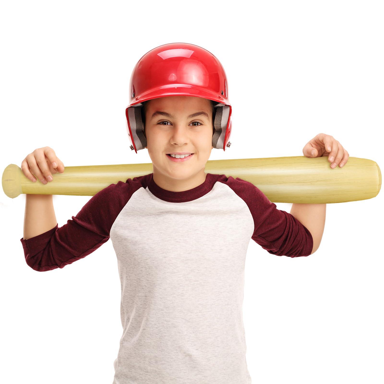 Sotiff Inflatable Baseball Bat Blow up Baseball Ball for Kids 29.5 Inch Sports Themed Inflatable Bat Blow up Baseball Party Favors Summer Beach Inflatable Toys for Birthday Carnival (Classic,6 Packs)