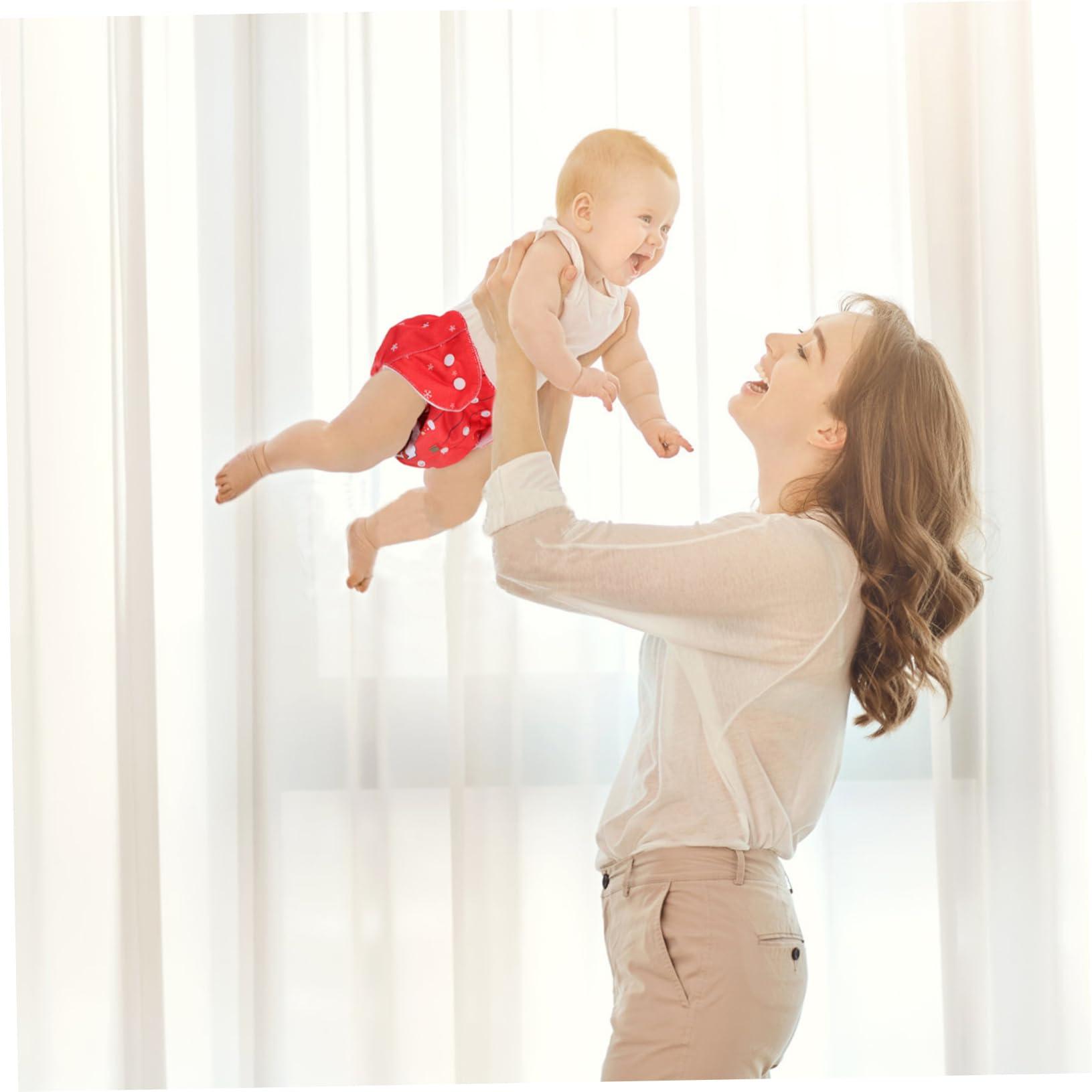 Hemoton HEMOTON Christmas Diaper Pants Set 2pcs Waterproof Baby Nappy Pants Easy Press Button for Baby's Night Comfort