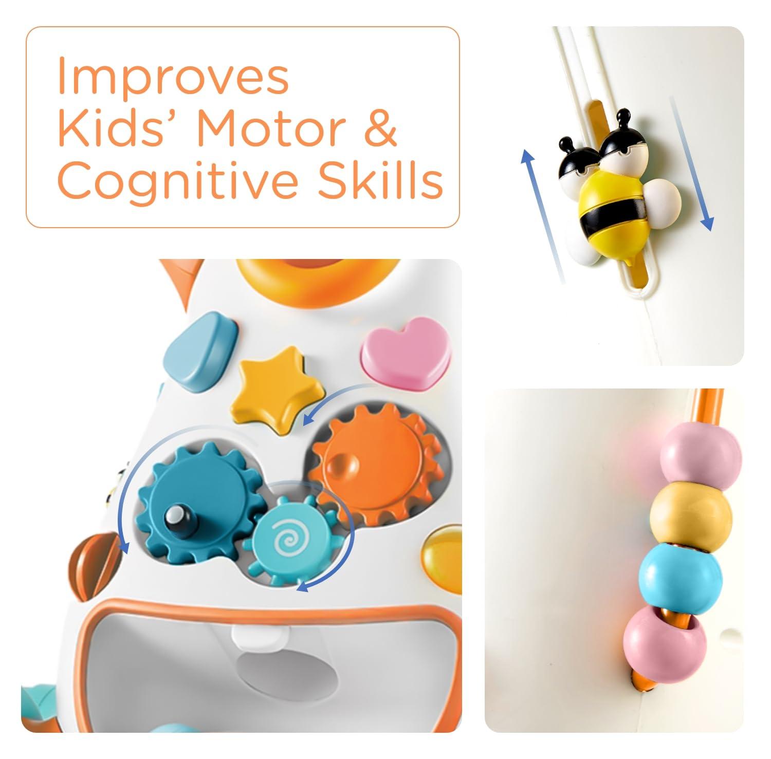 KÜB KÜB Interactive Baby Push Walker | Orange | Locking Wheels | Safe & Stable Design | Activity Walker | Baby Walker Toy | Toddler Push Toy | Learning Walker Toy | Infant Toys