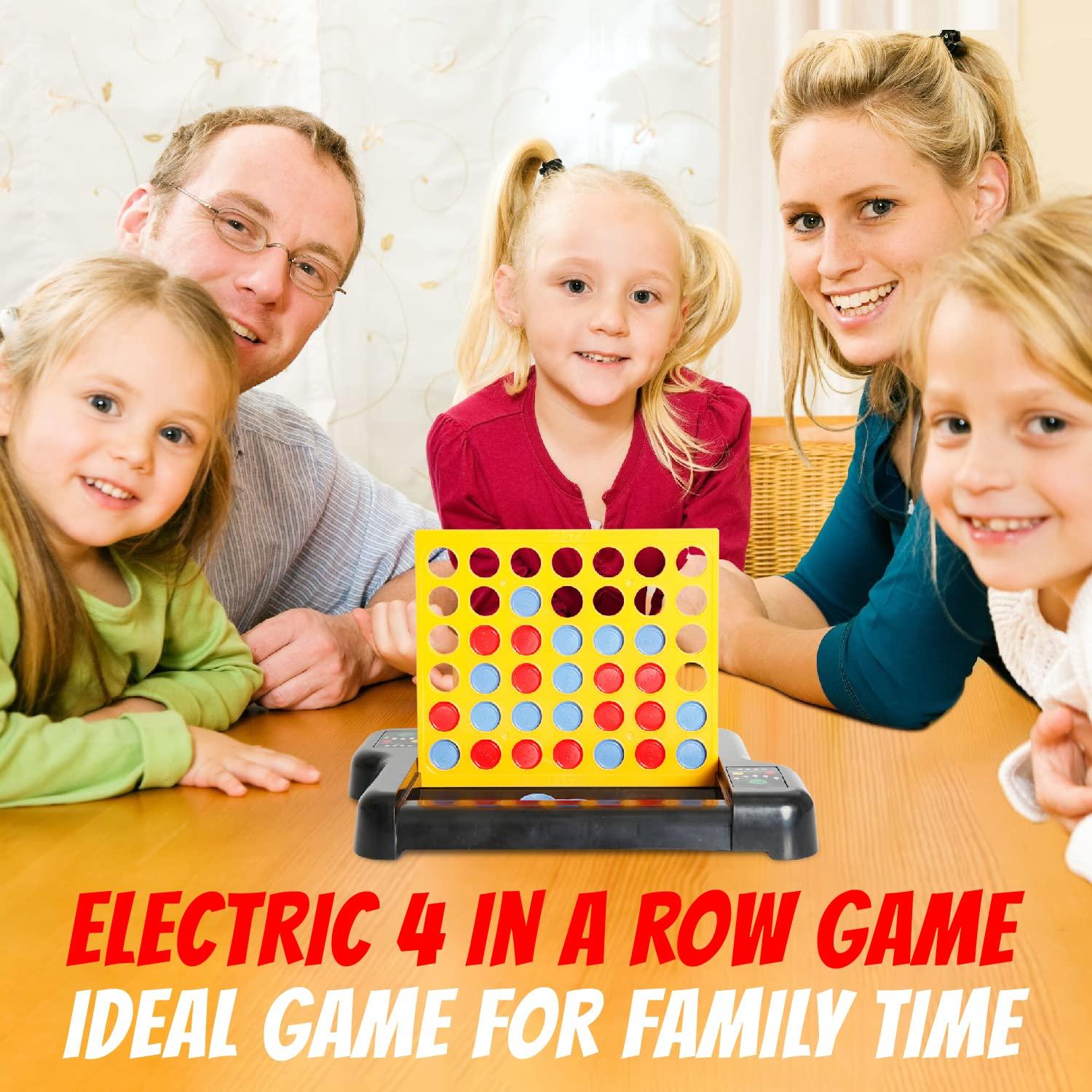 E-Jet 4 in A Row Connect Game, Link 4 to Score Electric Board Game | Line Up 4 Classic Table Game