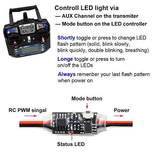 elechawk elechawk Remote Controlled LED Light Strip for RC Fixed Wing Airplane Flying Wing Plane AR Wing Drone Model Car Truck