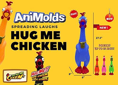 Animolds Animolds Hug Me Giant Rubber Chicken- Huge Stress Relief Screaming Chicken Toy | Screams Up to 45 Seconds- Novelty Gag and Prank Toys | Funny Toys Gifts for Christmas Stocking Stuffers for Kids Adult