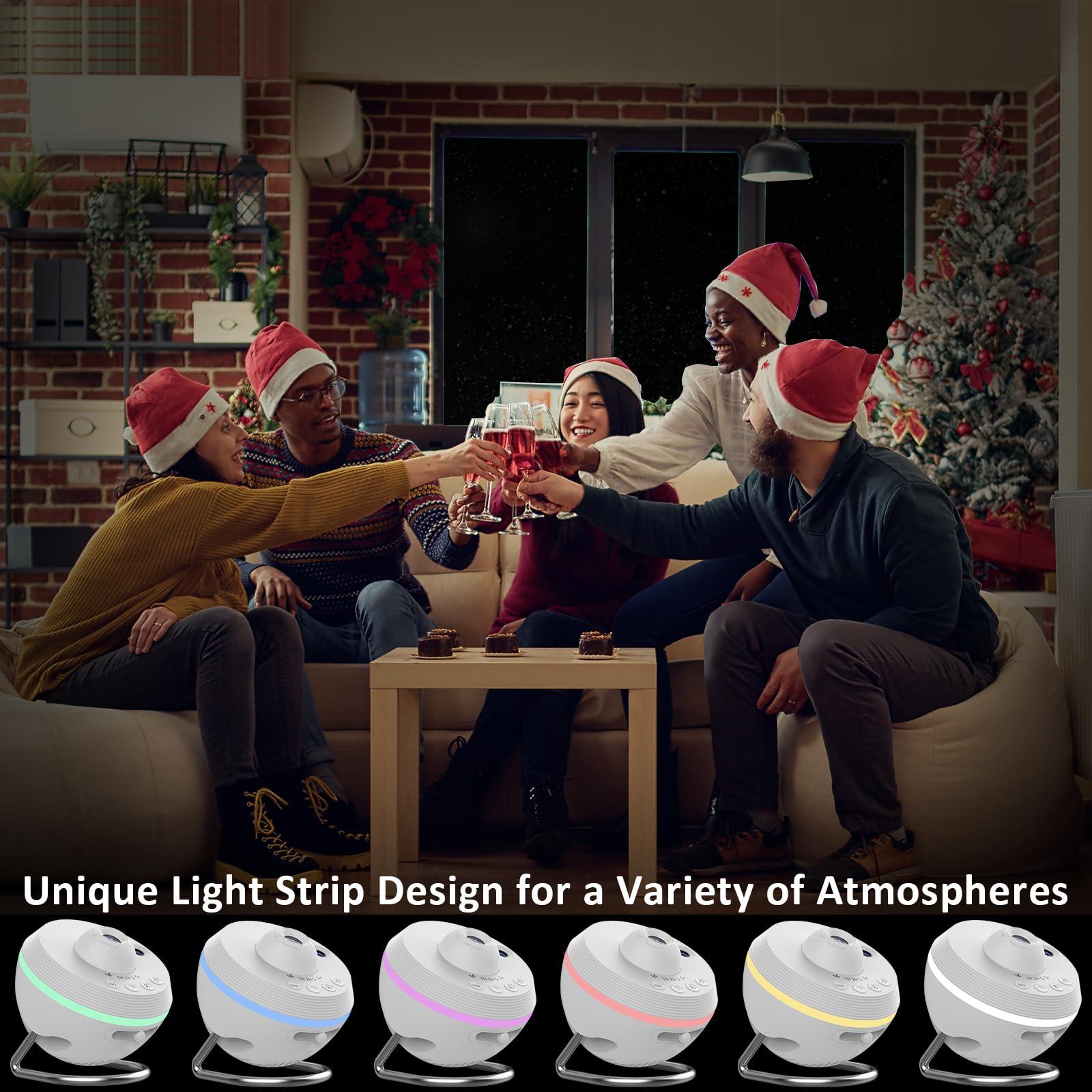 Ainael Ainael Galaxy Projector, Star Projector Planetarium Night Light Lamp Ceiling Space Starry Sky Projector with Light Strip Meteor and Galaxy Projector for Kids Bedroom Birthday Christmas Gift (White)