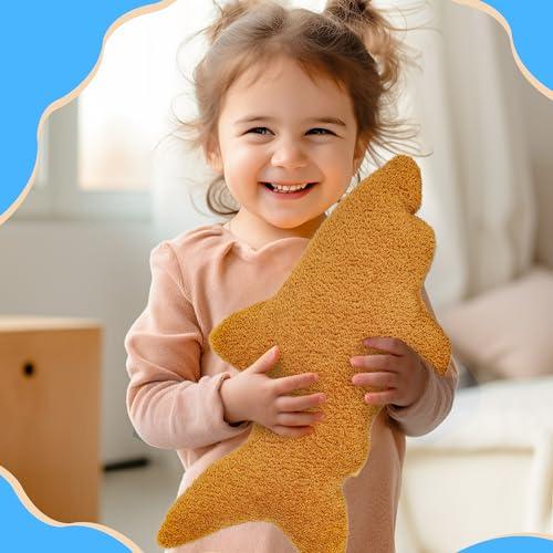 NEWYANG NEWYANG Shark Chicken Nugget Plush, 23 Inch Stuffed Shark Animal Plush Toy, Super Soft Chicken Nuggets Pillow for Boys and Girls Room Decoration (Shark)