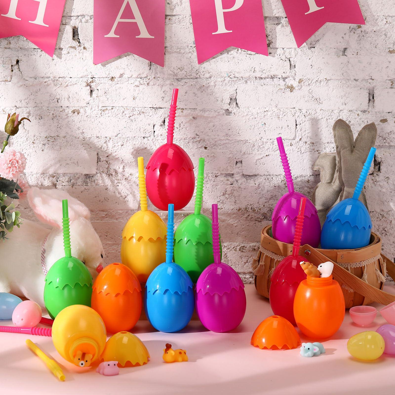 SiliFine SiliFine Kids Dinosaur Party Cups Bulk with Lids and Straws,10 oz Egg Dinosaur Cups Favor Gift for Dino Birthday Party Safari Jungle Decorations Supplies for Boys Girls(Cute Style)