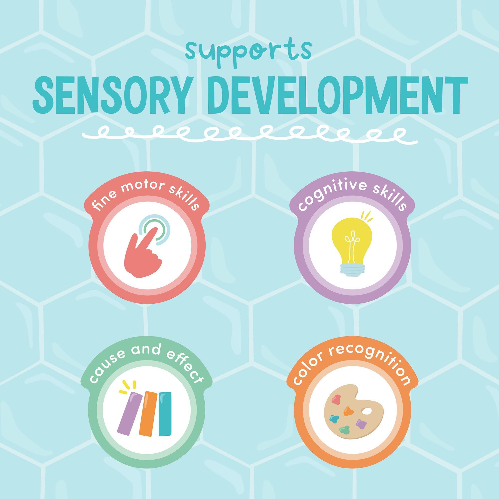 Glo Pals Glo Pals Party Pal Water-Activated Bath Toy with 6 Reusable Light-Up Cubes for Sensory Play