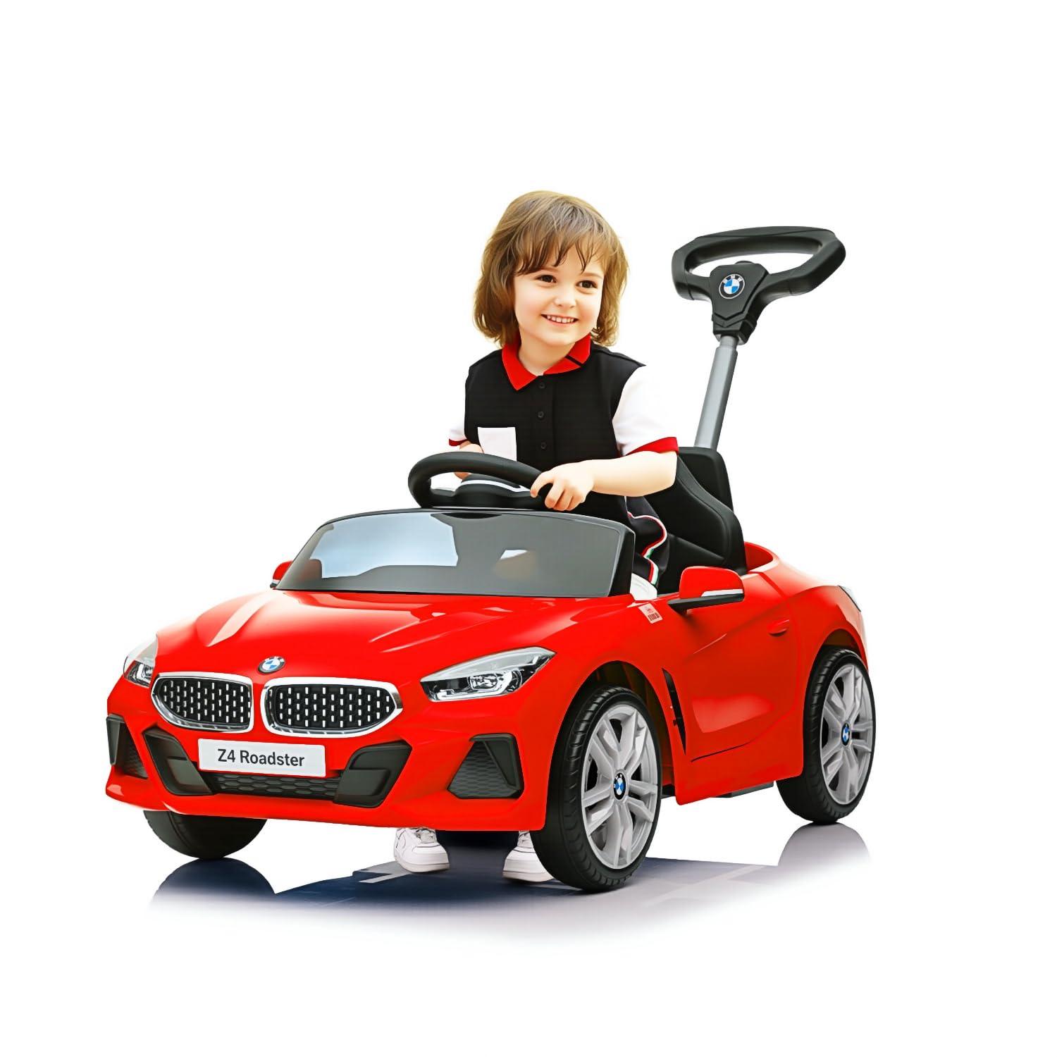 Voupou Voupou Push Ride-on Car for Toddlers 1-5, Licensed BMW Z4 Toddler Push Car with Adjustable Push Rod/Horn Music/Silent Wheel, Push Car for Baby Birthday Gift (Red)