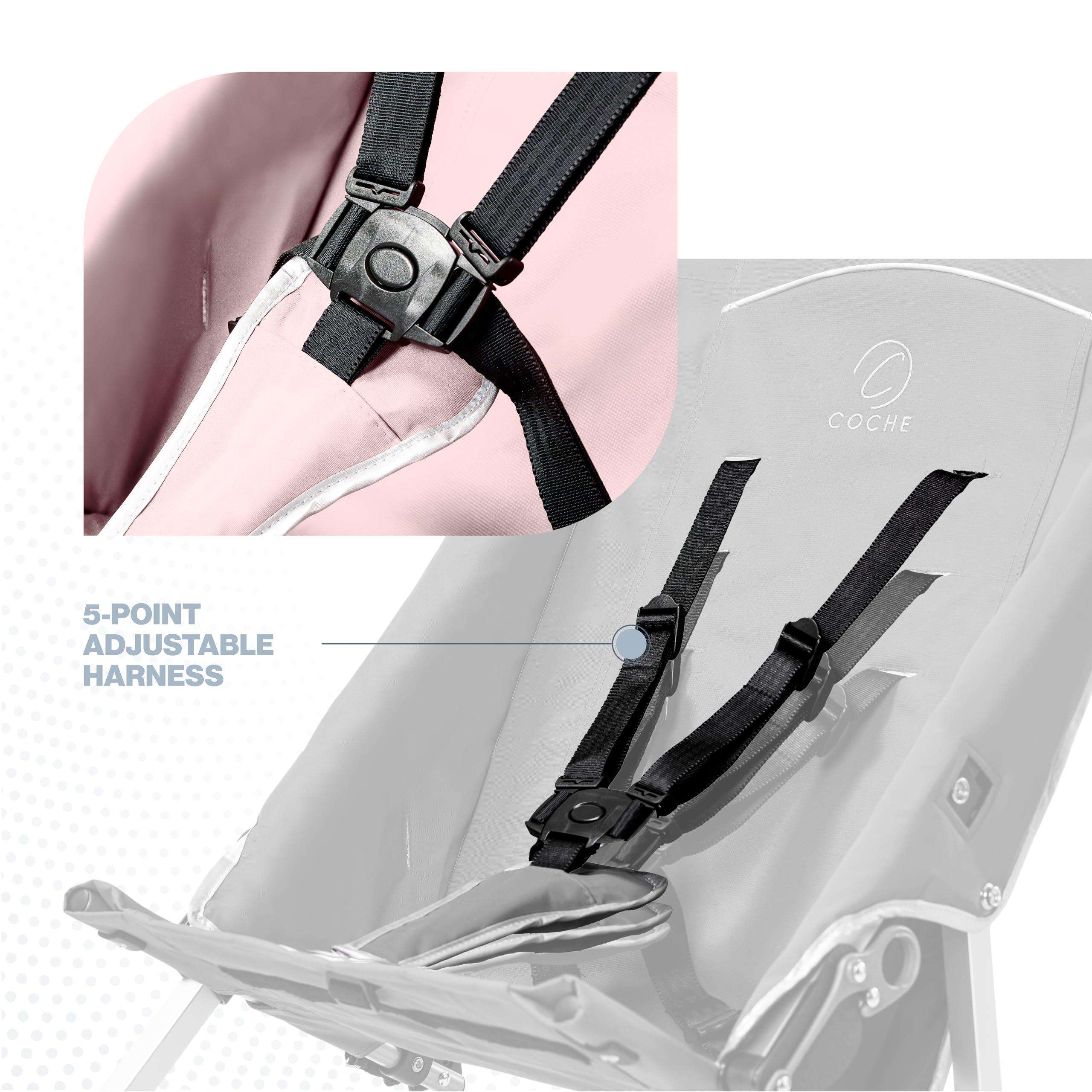 Coche Coche XL Special Needs Stroller, Disability Stroller for Older Child, Larger Size Pushchair, Easy Folding System, Lightweight Aluminum Frame (Pink)