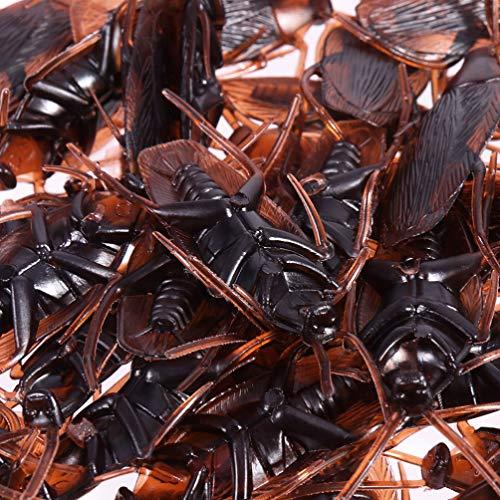 NUOBESTY NUOBESTY Halloween Fake Roach, 150pcs Fake Roaches Prank Halloween Plastic Cockroaches Bulk Roach Trick Toys|4. 5 X 1. 8 X 1 cm