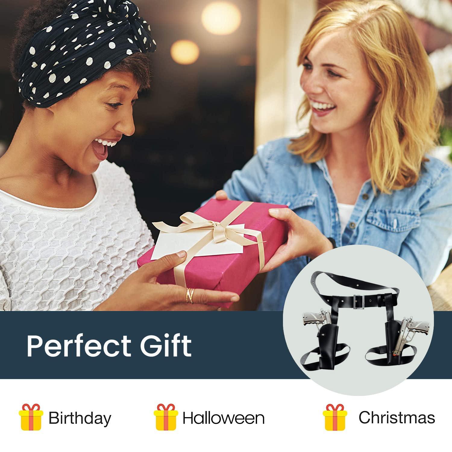 SeptCity Thigh Holster for Women, SEPTCITY Adjustable Leg Holsters for Toy Gun and Pistols, Cool Cowboy Toys Party Accessory Halloween Cosplay Police Costume for Women