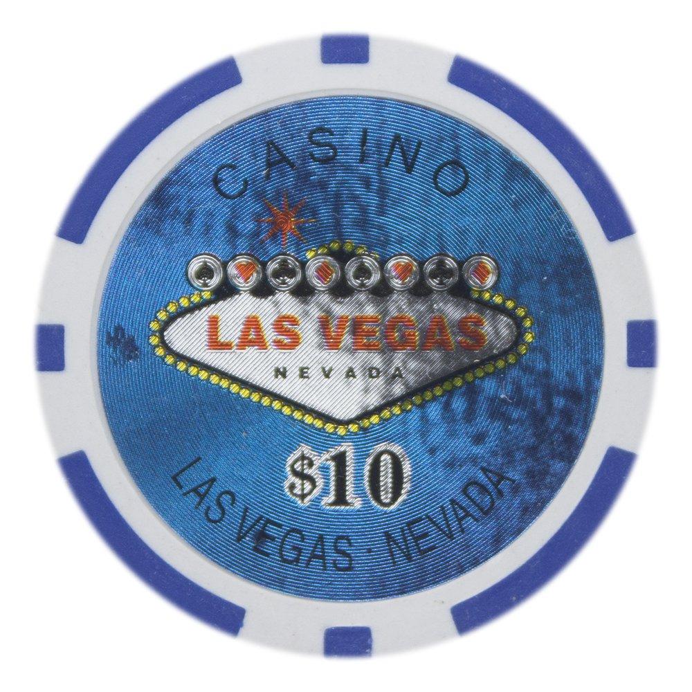 Brybelly Brybelly Las Vegas Casino Poker Chip Heavyweight 14-Gram Clay Composite – Pack of 50 ($10 Blue)