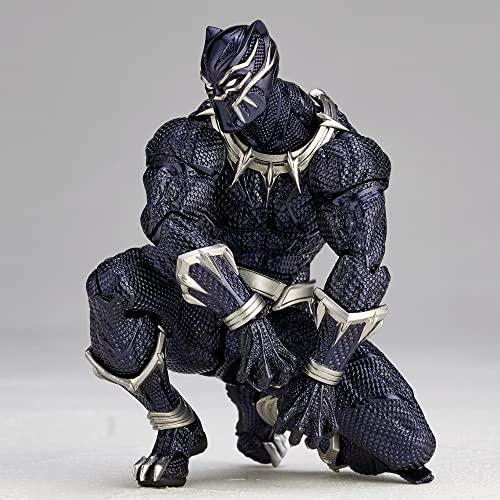 (KAIYODO) Kaiyodo Figurecomplex Amazing Yamaguchi Black Panther, Approx. 6.7 inches (170 mm), ABS & PVC Painted Action Figure, Revoltech