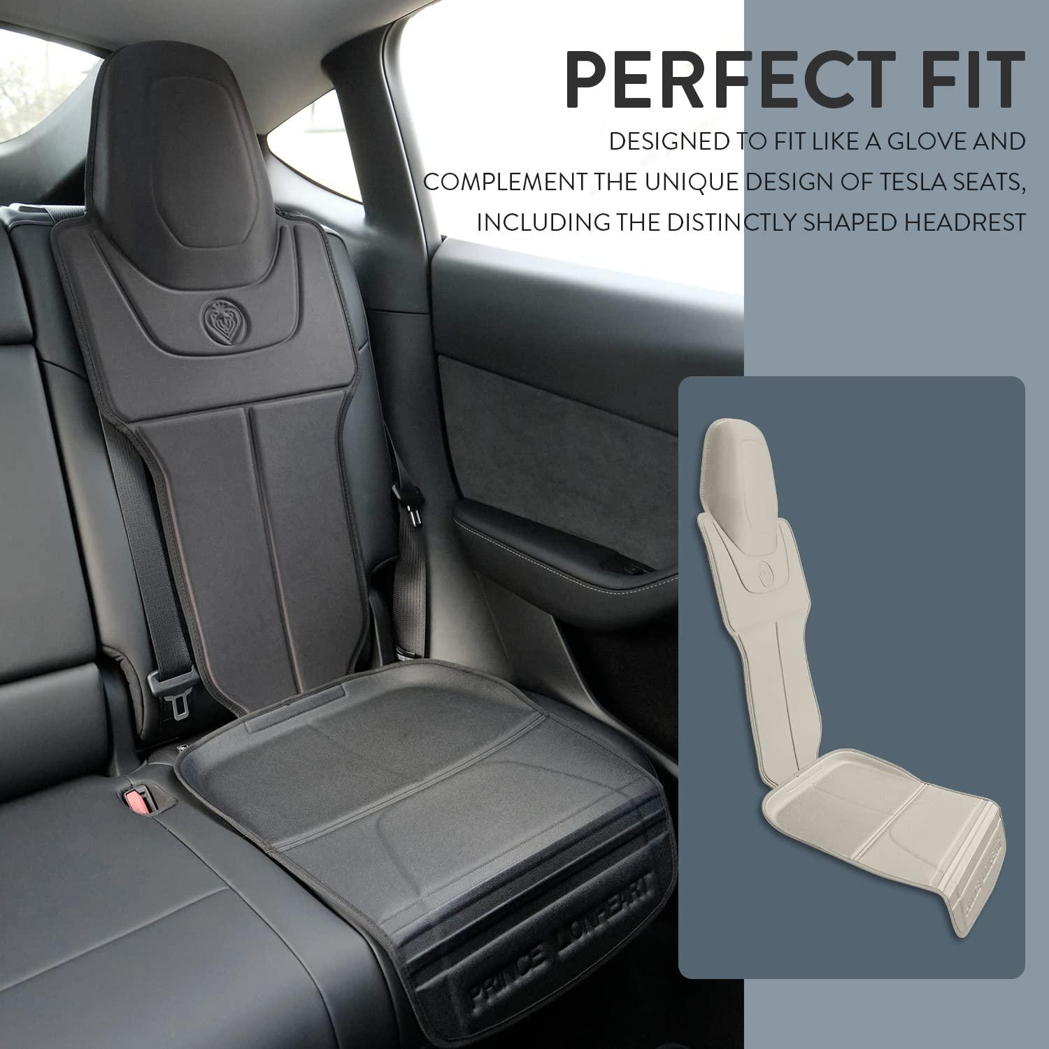 Prince Lionheart Prince Lionheart 2-Stage Seatsaver Car Seat Protector for Child Car Seat Designed for Tesla Models S, 3 X & Y, Protects Car from Infant Rear-Facing Car Seat & Front-Facing Booster Seat (Black, 2pcs)
